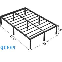 Metal Queen-sized 14-in Tall Bed Frame