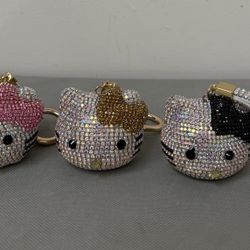 Hello Kitty Swarovski Crystal Key Chain, 3 Colors To Choose, New