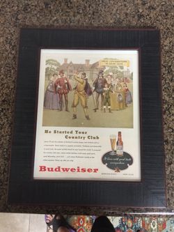 15x18 black burgundy accent frame with glass and antiques Bud ad