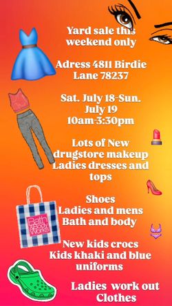 Huge yardsale this weekend only 78237area