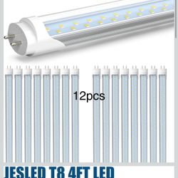 T8 LED 4FT Type A+B Light Bulbs, 24W(65W Equivalent), 3000LM, 5000K Dalight, Plug and Play or Ballast Bypass, 4 Foot LED Fluorescent Tube Replacement,