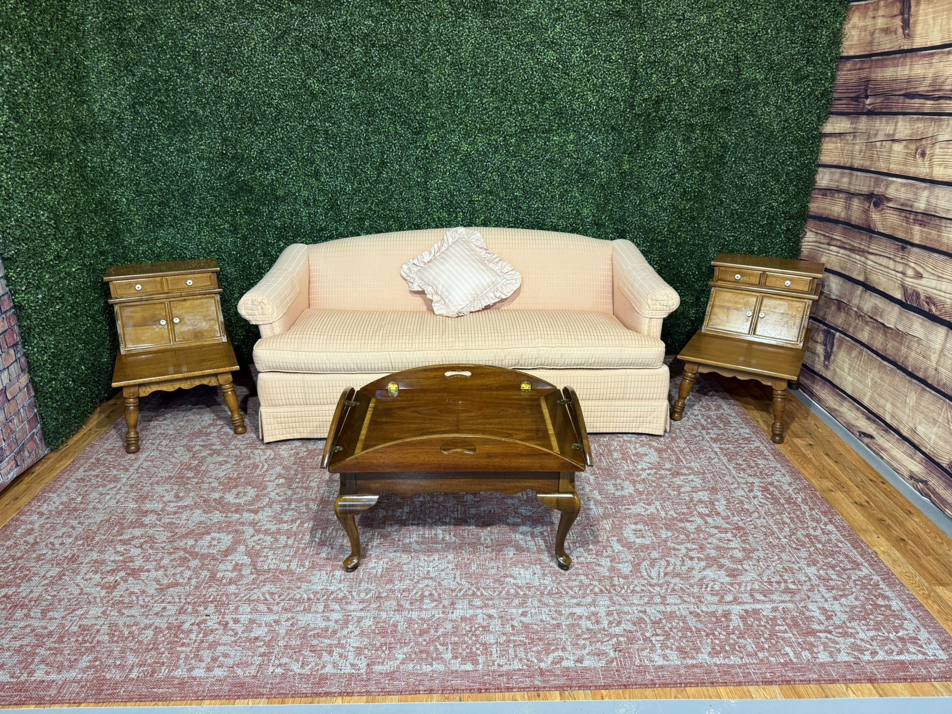 Vintage Pink Sofa, Coffee/End Tables - Free Delivery