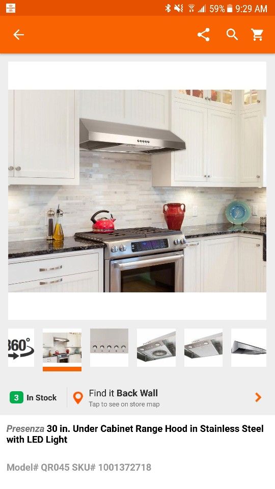 Prezensa 5 H 30 W Under Cabinet Range Hood In Stainless