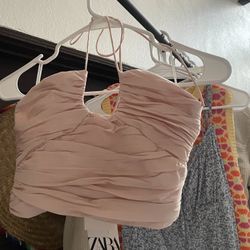 Pink Halter Crop Top