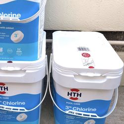3 For $300 - HTH 3" Chlorine Tablets for Pool Sanitization, 40 lbs.