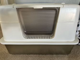 Stainless steel Hooded lid litter box cat kitty