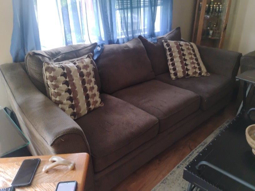 Free Couch & Love seat.  Coffee Table Wagon And Grandfather Clock For Sale