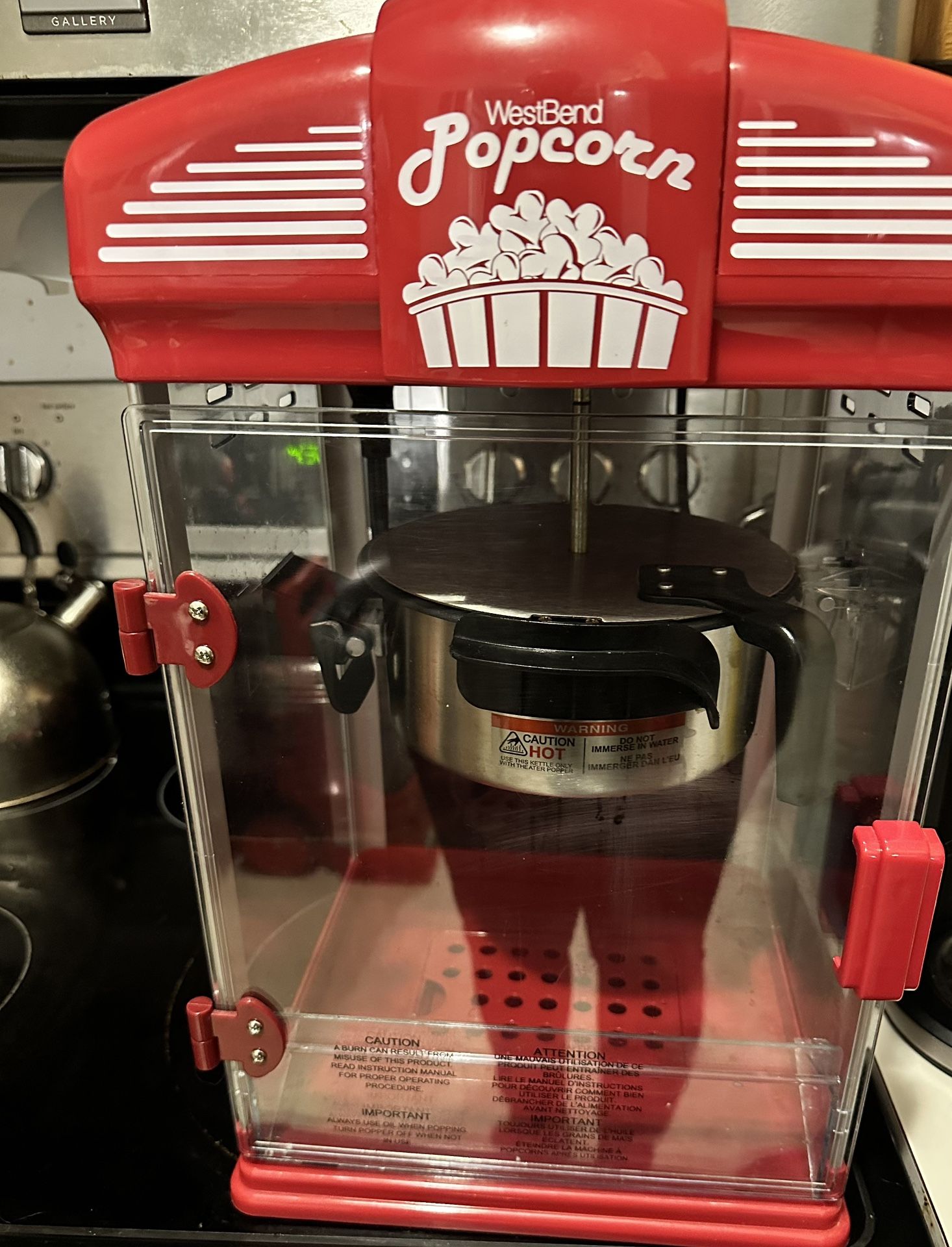 West Bend Stir Crazy Movie Theater Popcorn Popper 4-QT
