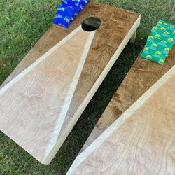Two Tone Stained Cornhole Boards BRAND NEW
