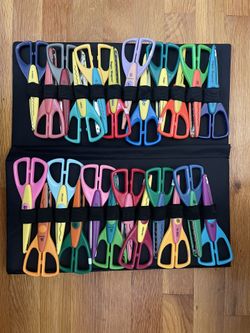 28 Decorative Edge Craft Scissors With Zipper Bag Case Scrapbooking Card Making