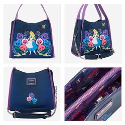 DISNEY Loungefly Alice In Wonderland “Flowers” Convertible Bag (NWT)