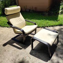 IKEA Poang chair and ottoman 