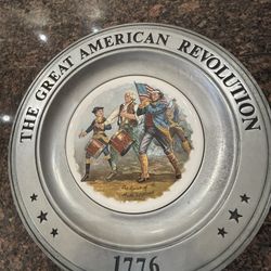 Commemorative Decorative Pewter Plates