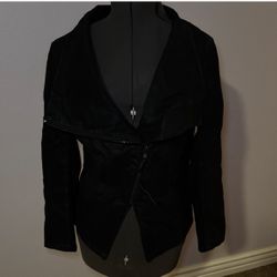 H&M Black Asymmetrical Leather-Style Jacket