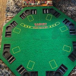 Foldable Poker Table & Poker Chips