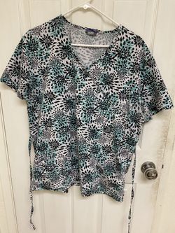 Flowery Scrub Top