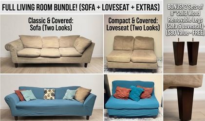 Cozy 3 seater + Love Seat couch set bundle!
