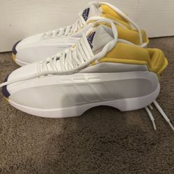 Adidas Kobe Crazy 1 Crazy 8 White Purple Gold Size 10 Used In Great Condition 