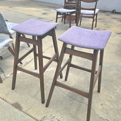 Natural Finish Bar Stool (Set of 2)