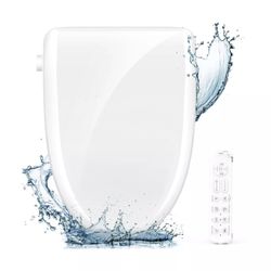 FVZ Bidet Toilet Seat Elongated White Electric Heated Toilet Seat