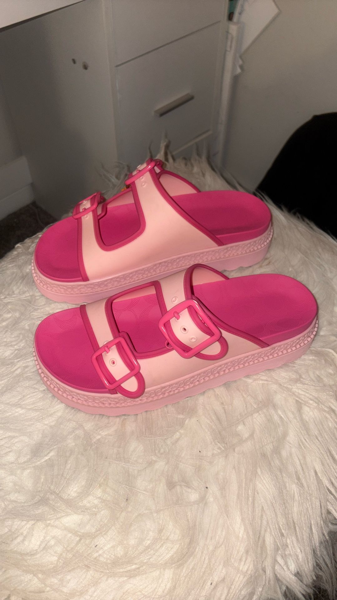 Size 9 Pink Coach Sandals