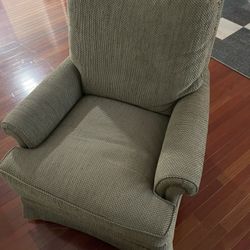 comfortable rocking chair that also swivels all the way around. Used very little and in excellent condition.  Smoke free home Pick up by Avon