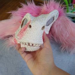 Pink Fur suit Dinomask