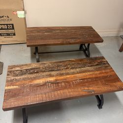Custom made real wood benches