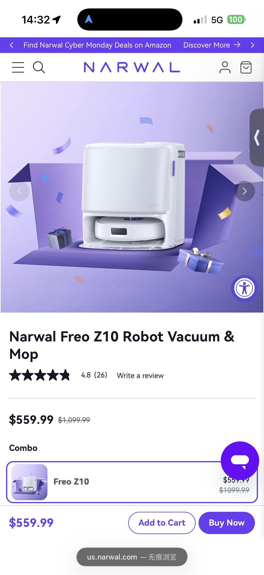 Narwal Freo Z10 Robot Vacuum & Mop