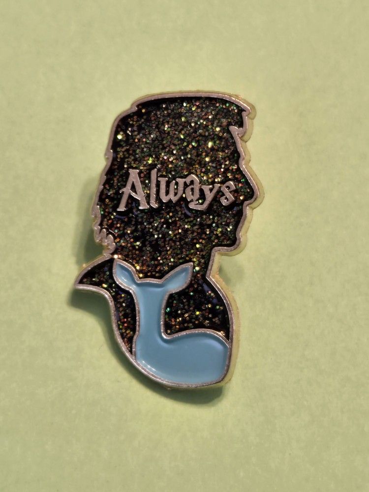 Harry Potter Snape Silhouette with Patronus & Always Glittery Enamel Metal Pin