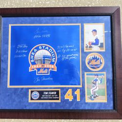 Tom Seaver Signed Framed Photo Inscriptions Authentic New York Mets Baseball