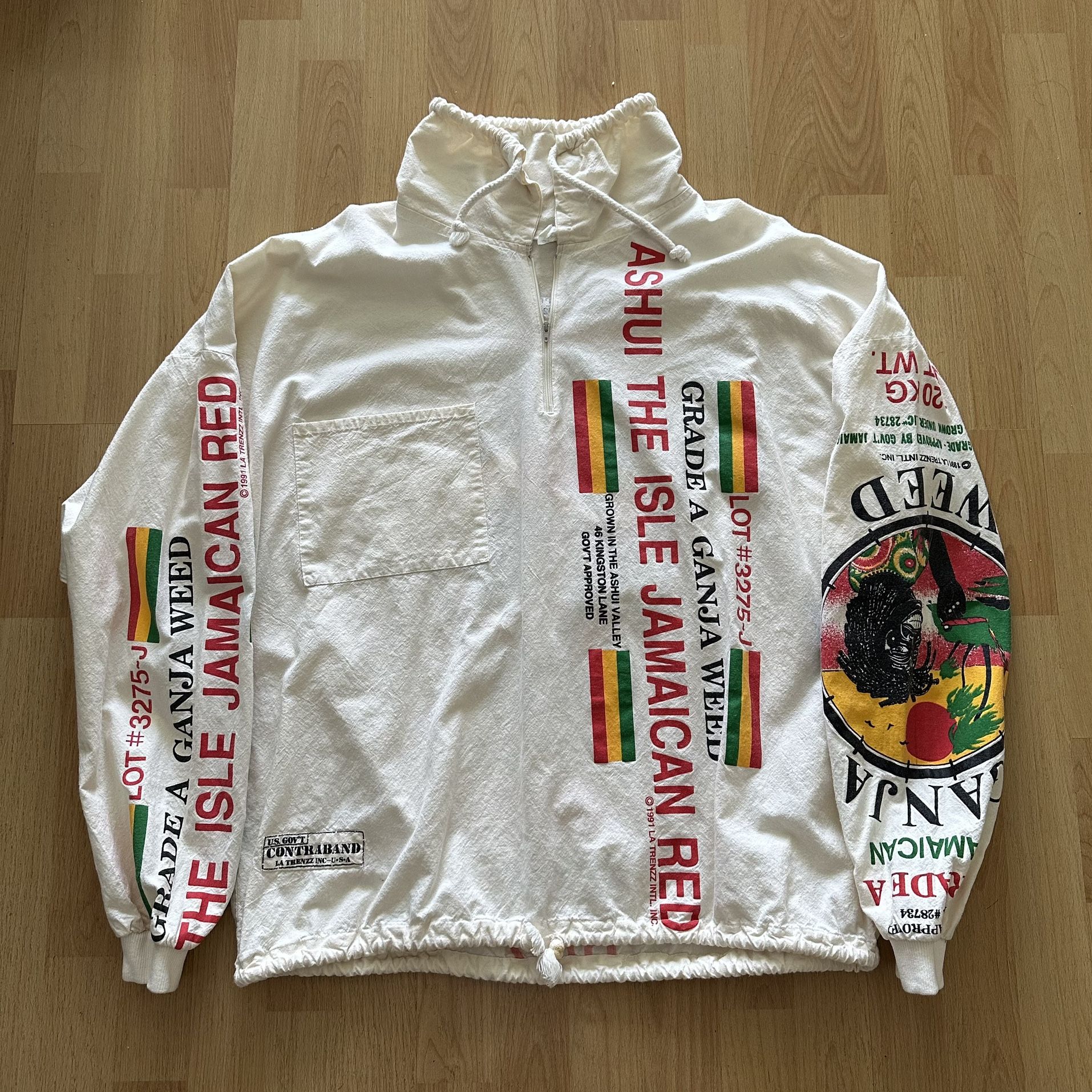 Vintage 1991 La Trenzz Ganga Jamaican Rasta Parka Jacket