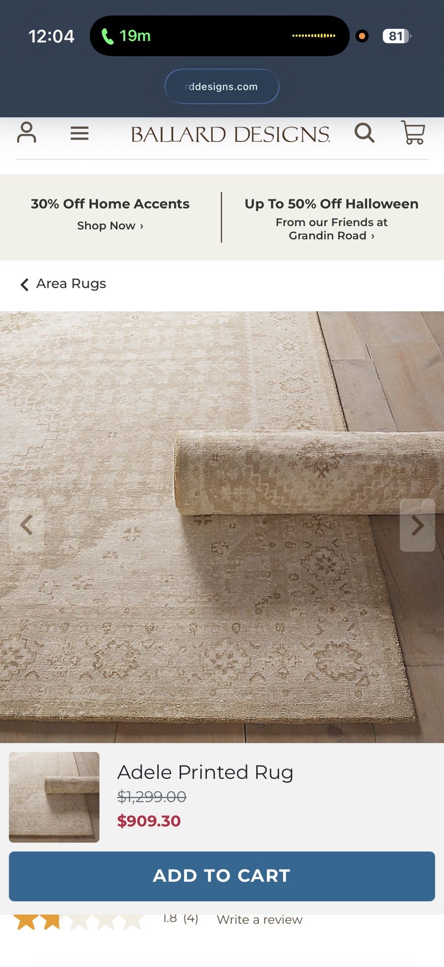 Ballard Designs 9x12 Rug Brand New ( Huge)