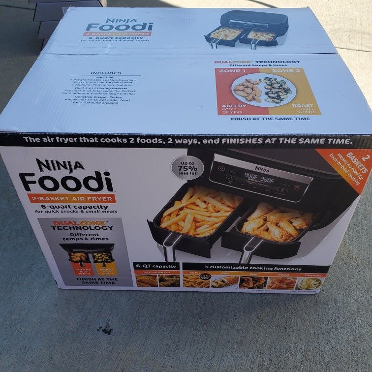 Ninja Foodi 6 Quart 5-in-1 DualZone Air Fryer DZ090