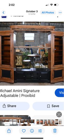 Solid wood Tv stand 3 piece with light and glass
