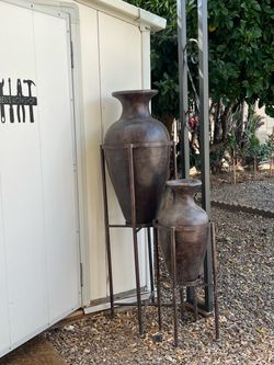 Giant Vases with Iron Stands