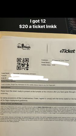 Six Flags General Admission tickets