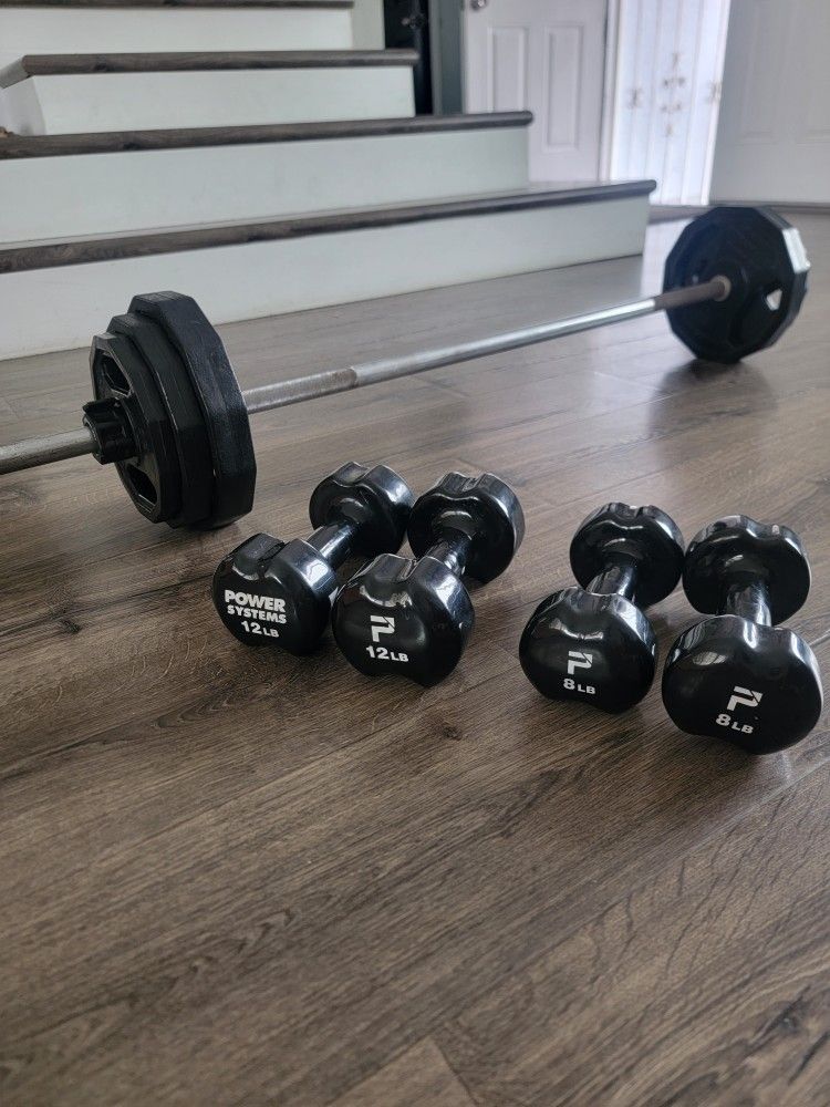 Small Barbell Set With Dumbbells