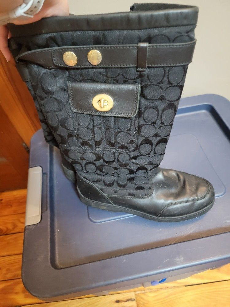 Coach Leather Upper Mid-Calf Boots for Women