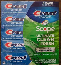 Crest complete with scope, 5 x 8.2oz tubes, 41oz total