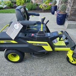 Ryobi 80V brushless 30 inch zero turn ride on mower with charger and 2 batteries
