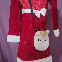 Christmas  Dress And Purse   Size 7 