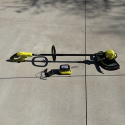 Ryobi ONE+ 18V 13 in. Cordless Battery String Trimmer with 2.0 Ah Battery and Charger