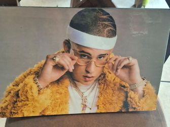Bad bunny particle wood decor $8