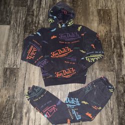 Von Dutch Sweatsuit mens Small Fleece Set Hoodie Sweatshirt Jogger Sweat Pants