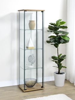 Bellatrix Mango 3-shelf Clear Glass Curio Cabinet