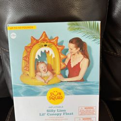 Sun Squad Inflatable Silly Lion lil Canopy Float (New)  Up to 40 pounds  Ages 12-36 m  Location new port Richey 