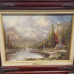 "Mountain Majesty" By Thomas Kinkade Oil Painting, '02 W/ Certified Authenticity