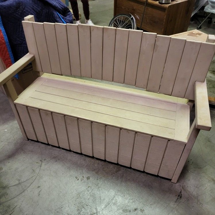 Solid Wood Outdoor Storage Bench