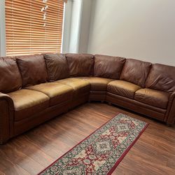 Leather couch sectional